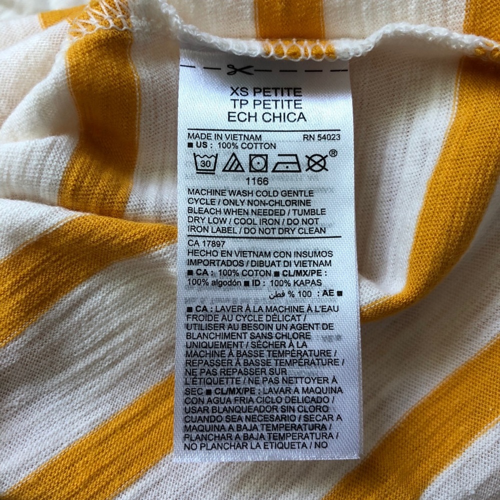 OLD NAVY | Yellow White Stripe Long Sleeve T Shirt XS - Picture 8 of 8